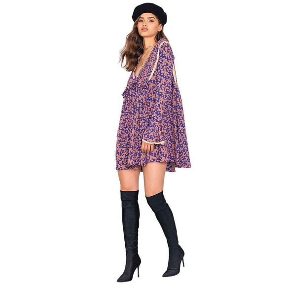 NWT Free People Like You Best Boho Festival Renaissance Mini Dress Size XS - Picture 4 of 13